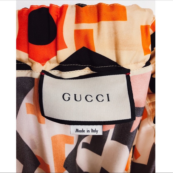 Gucci Printed Silk-Twill Culottes Wide Leg GG 36 - Picture 14 of 16